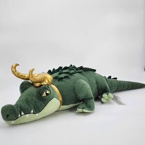Disney Marvel‎ LOKI Alligator 31" Long Plush Stuffed Animal Green Gold
